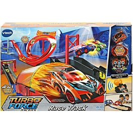 VTech Turbo Force Racers Car Race Track Kids Car Toy Play Set Inc. Turbo Force Racer Car Car Tracks for Kids Boys Girls 4 5 6 7 Year Olds